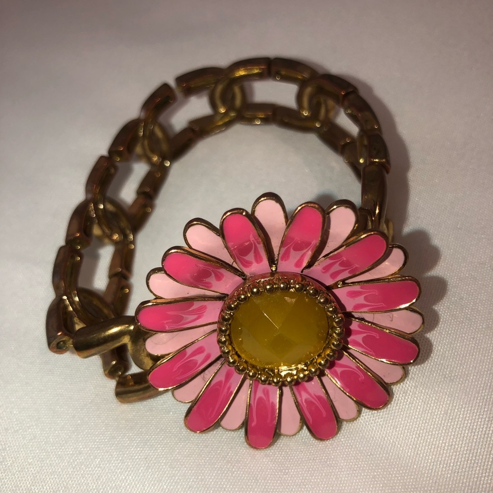Betsey Johnson Pink Flower Bracelet